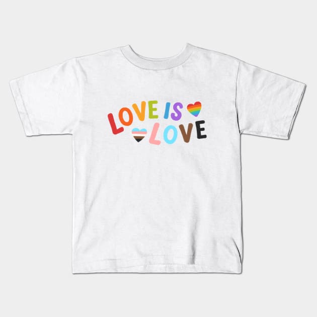 Love is Love Shirt Pride T-Shirt Gay Pride Tshirt Proud LGBTQ apparel Lesbian Pride Bi Pride Equality Shirt Pride Month Gift Rainbow shirt Kids T-Shirt by Batal Smiley Superhero